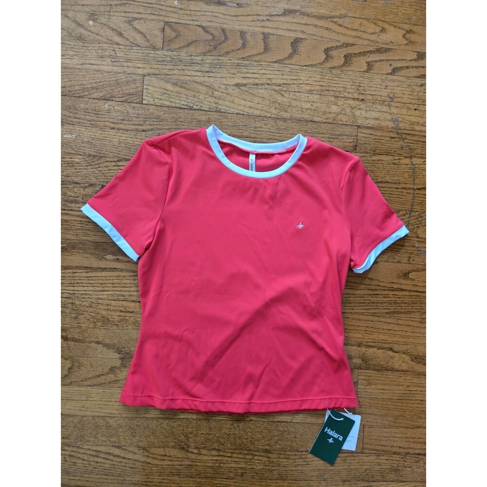 Halara Womens Softly Zero Red Athletic Short Sleeve Shirt Small NWT